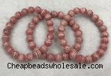 CGB4123 7.5 inches 8.5mm - 9mm round rhodochrosite beaded bracelets