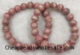 CGB4124 7.5 inches 9.5mm - 10mm round rhodochrosite beaded bracelets