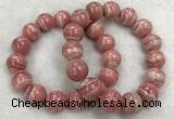 CGB4126 7.5 inches 13mm - 14mm round rhodochrosite beaded bracelets