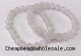 CGB4501 7.5 inches 9mm - 10mm round white moonstone beaded bracelets