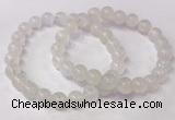 CGB4506 7.5 inches 9mm round white moonstone beaded bracelets