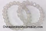 CGB4513 7.5 inches 10mm round white moonstone beaded bracelets