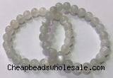 CGB4516 7.5 inches 8mm round white moonstone beaded bracelets