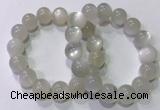 CGB4519 7.5 inches 14mm round white moonstone beaded bracelets