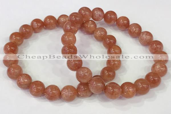 CGB4534 7.5 inches 10mm round golden sunstone beaded bracelets