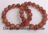 CGB4545 7.5 inches 12mm round golden sunstone beaded bracelets