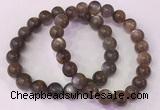 CGB4553 7.5 inches 9mm - 10mm round black sunstone beaded bracelets