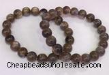 CGB4570 7.5 inches 10mm round black sunstone beaded bracelets