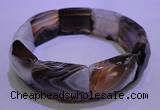 CGB460 8 inches 18*25mm faceted rectangle botswana agate bracelet