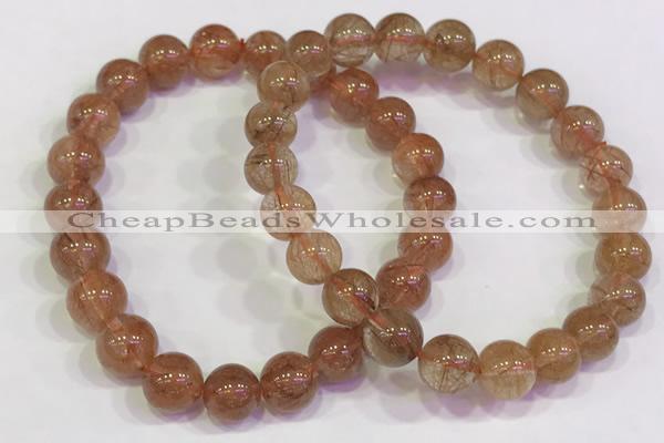 CGB4613 8mm - 9mm round golden rutilated quartz beaded bracelets