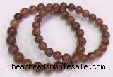 CGB4625 7mm - 8mm round red rutilated quartz beaded bracelets