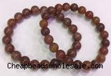 CGB4626 8mm - 9mm round red rutilated quartz beaded bracelets