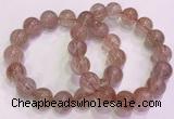 CGB4635 13mm - 14mm round red rutilated quartz beaded bracelets