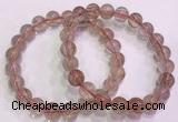 CGB4638 9mm round red rutilated quartz beaded bracelets