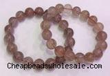 CGB4639 12mm round red rutilated quartz beaded bracelets