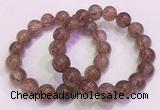 CGB4643 12mm - 13mm round red rutilated quartz beaded bracelets