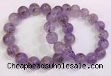 CGB4659 13mm - 14mm round purple phantom quartz beaded bracelets