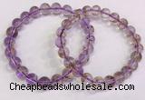 CGB4661 8mm - 9mm round purple phantom quartz beaded bracelets