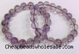 CGB4662 10mm - 11mm round purple phantom quartz beaded bracelets