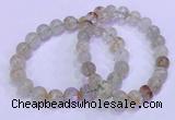 CGB4673 9mm - 10mm round green phantom quartz beaded bracelets