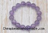 CGB5309 10mm, 12mm round light amethyst beads stretchy bracelets