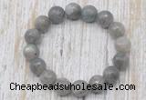 CGB5317 10mm, 12mm faceted round labradorite beads stretchy bracelets