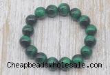 CGB5330 10mm, 12mm round green tiger eye beads stretchy bracelets