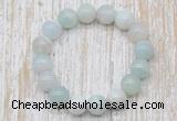 CGB5333 10mm, 12mm round sea blue banded agate beads stretchy bracelets