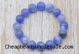 CGB5337 10mm, 12mm round blue banded agate beads stretchy bracelets