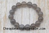 CGB5342 10mm, 12mm round grey agate beads stretchy bracelets