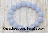 CGB5344 10mm, 12mm round blue lace agate beads stretchy bracelets