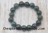 CGB5351 10mm, 12mm round moss agate beads stretchy bracelets