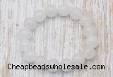 CGB5359 10mm, 12mm round white candy jade beads stretchy bracelets