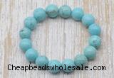 CGB5366 10mm, 12mm round blue howlite turquoise beads stretchy bracelets