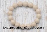 CGB5370 10mm, 12mm round white fossil jasper beads stretchy bracelets