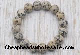 CGB5376 10mm, 12mm round dalmatian jasper beads stretchy bracelets