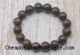 CGB5389 10mm, 12mm round bronzite beads stretchy bracelets