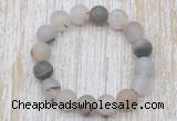 CGB5502 10mm, 12mm round matte montana agate beads stretchy bracelets