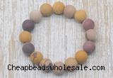 CGB5507 10mm, 12mm round matte mookaite beads stretchy bracelets