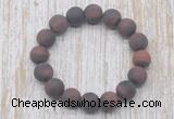 CGB5509 10mm, 12mm round matte red tiger eye beads stretchy bracelets