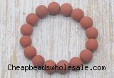 CGB5511 10mm, 12mm round matte red jasper beads stretchy bracelets