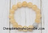 CGB5688 10mm, 12mm honey jade beads with zircon ball charm bracelets