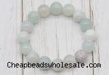 CGB5703 10mm, 12mm sea blue banded agate beads with zircon ball charm bracelets