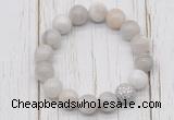 CGB5712 10mm, 12mm white crazy lace agate beads with zircon ball charm bracelets