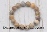 CGB5714 10mm, 12mm yellow crazy lace agate beads with zircon ball charm bracelets