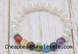 CGB6226 8mm matte Tibetan agate 7 chakra beaded mala stretchy bracelets