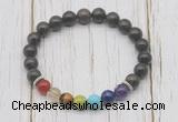 CGB6236 8mm coffee jasper 7 chakra beaded mala stretchy bracelets