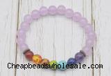 CGB6253 8mm candy jade 7 chakra beaded mala stretchy bracelets