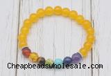 CGB6254 8mm candy jade 7 chakra beaded mala stretchy bracelets