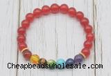 CGB6256 8mm candy jade 7 chakra beaded mala stretchy bracelets